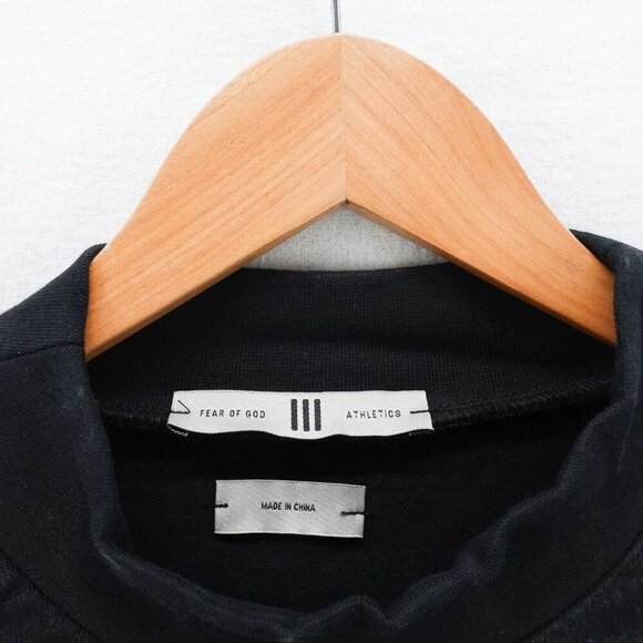 Fear of God Men's Athletics Heavy Jersey 3/4 Mock Tee Shirt Black L - Picture 5 of 12